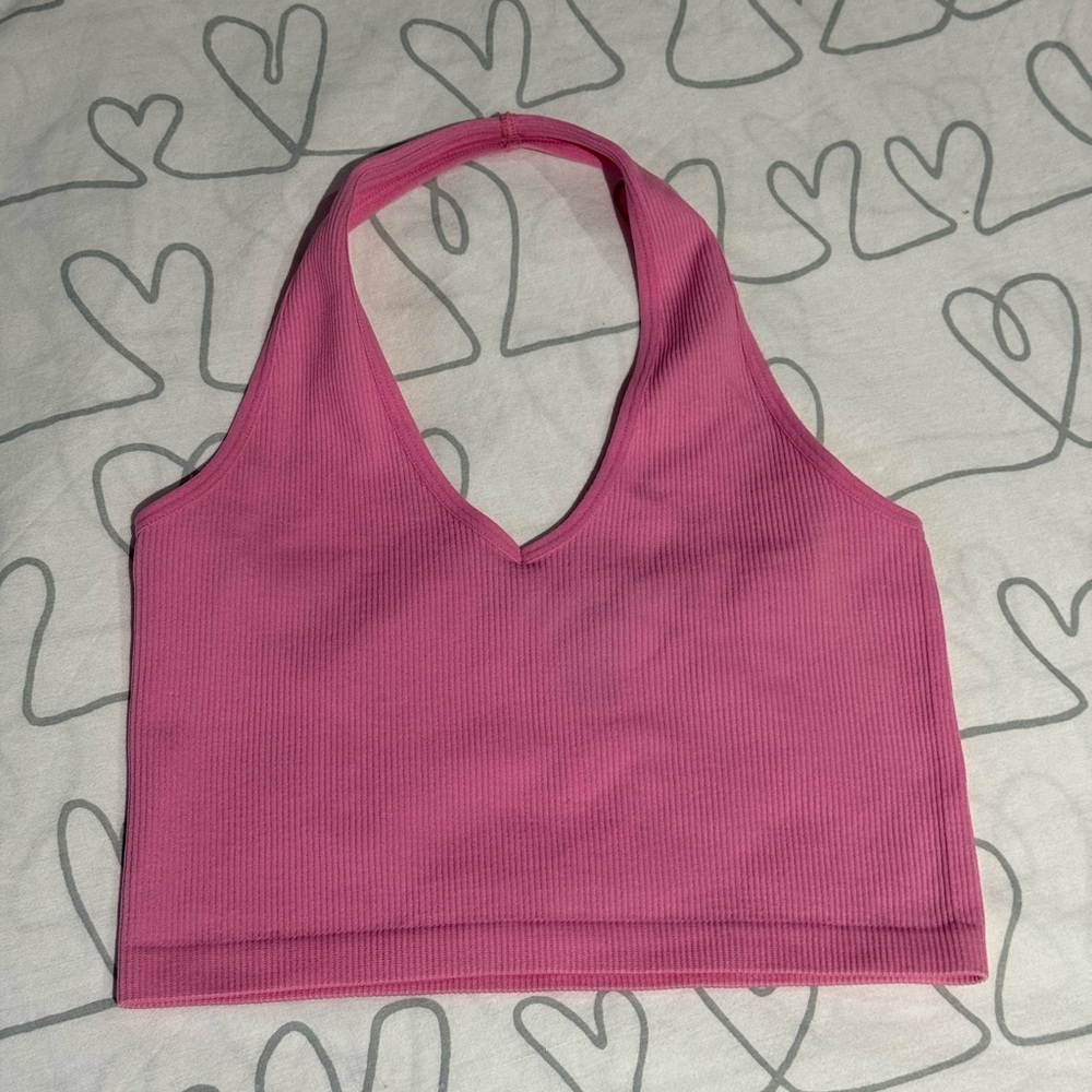 Urban Planet Pink Ribbed Halter Top